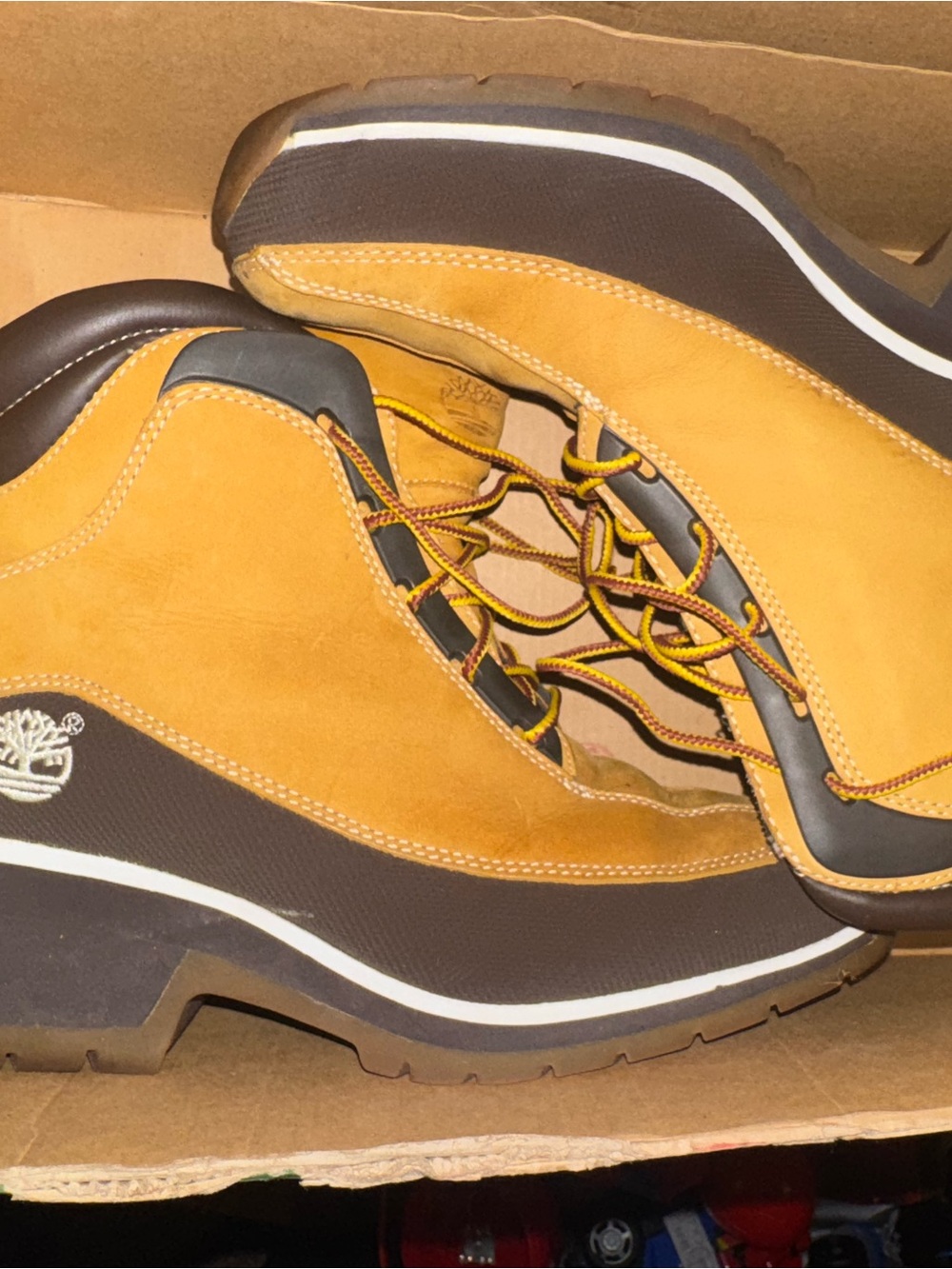 Timberland Men’s Tan and Dark Brown Nubuck Hiking Boots